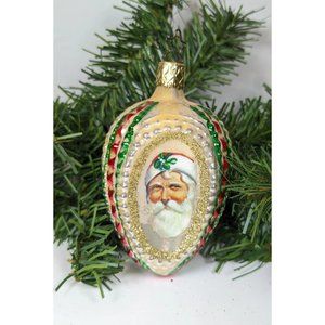 Victorian Faces of Santa Inge Glas Christmas Ornament